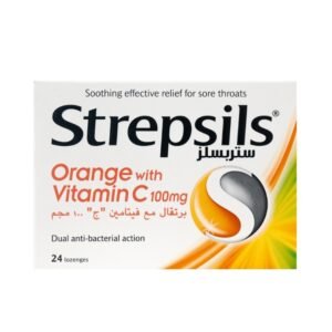 ستربسلز اقراص استحلاب بالبرتقال مع فيتامين سي 24 قرص